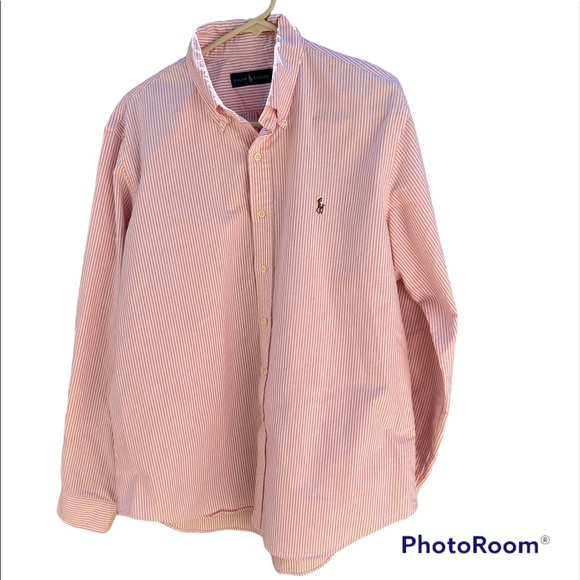 Ralph Lauren Other - Ralph Lauren Red Striped Oxford Button Down Sz XL